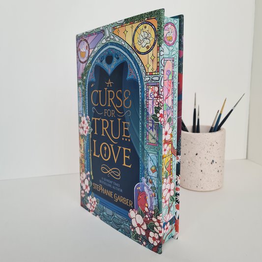 A Curse for True Love by Stephanie Garber Hand Painted Custom Fore Edge Book