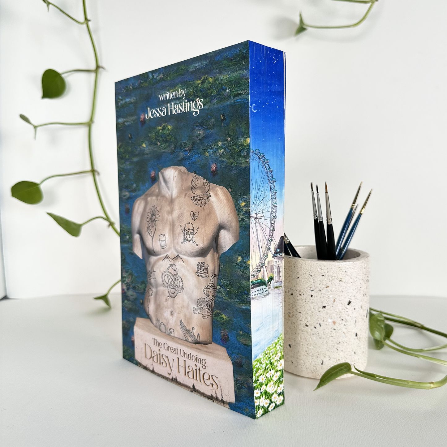 Pre-Order - Daisy Haites: The Great Undoing by Jessa Hastings Hand Painted Custom Fore Edge Book