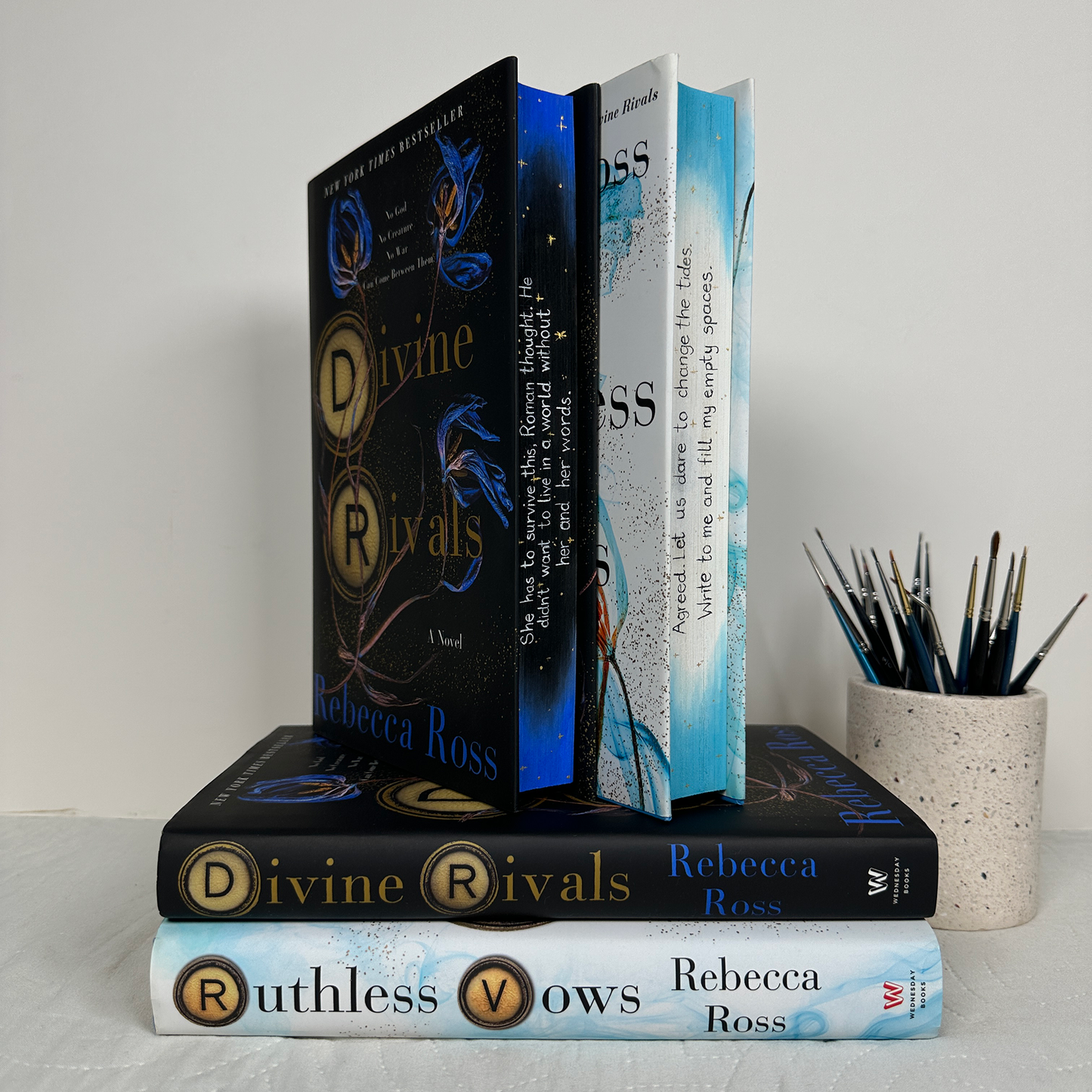 Seconds - Divine Rivals and Ruthless Vows Hand Painted Set by Rebecca Ross with Customizable Quotes
