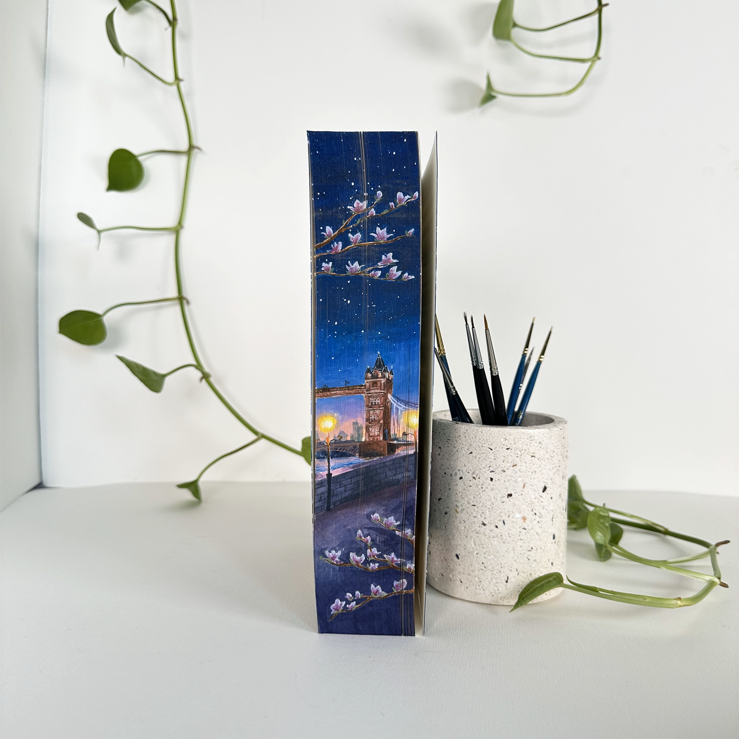 Magnolia Parks: Into the Dark by Jessa Hastings Hand Painted Custom Fore Edge Book