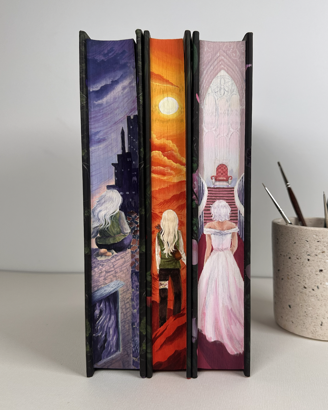 Powerless by Lauren Roberts Hand Painted Fore Edge Special Edition Book Set