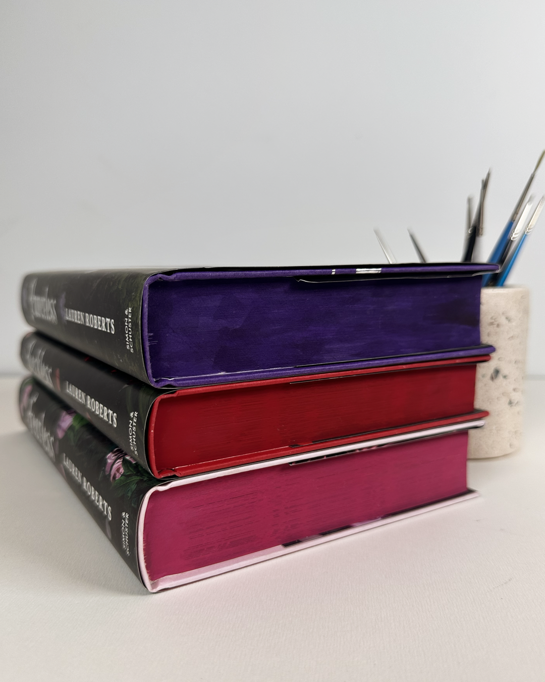 Powerless by Lauren Roberts Hand Painted Fore Edge Special Edition Book Set