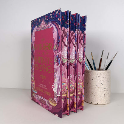 The Mirror of Infinite Endings by Stephanie Garber Hand Painted Custom Fore Edge Book