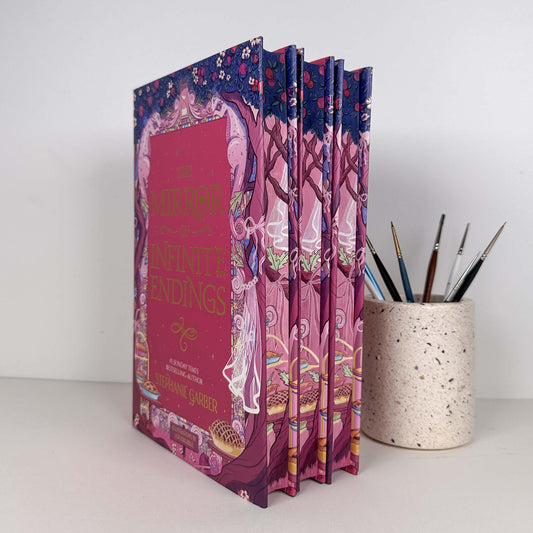 The Mirror of Infinite Endings by Stephanie Garber Hand Painted Custom Fore Edge Book