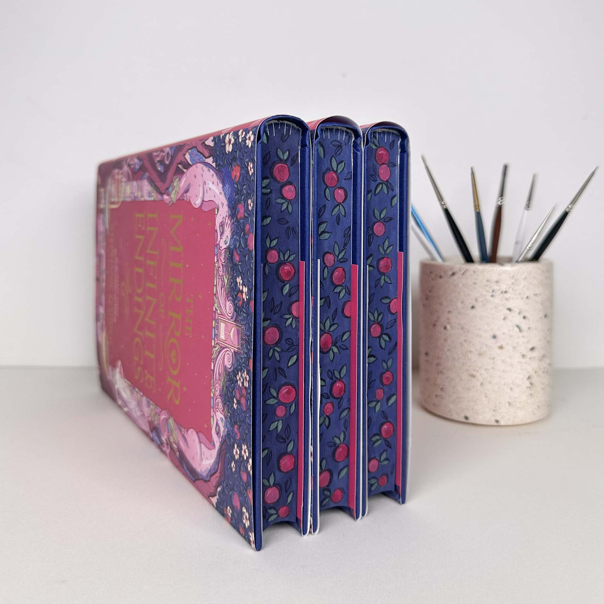 The Mirror of Infinite Endings by Stephanie Garber Hand Painted Custom Fore Edge Book